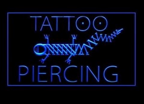 Tattoo Piercing Frank Lizard LED Neon Sign